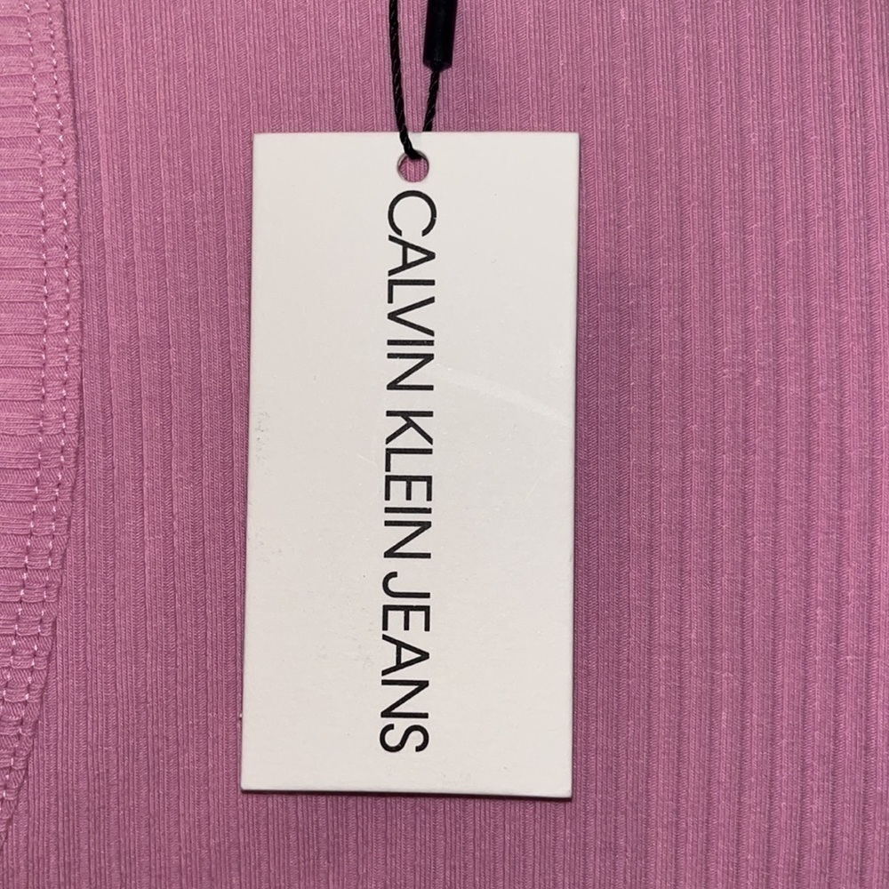 Calvin Klein Best Bodysuit In Pink Rib Knit - Picture 8 of 11